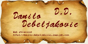 Danilo Debeljaković vizit kartica